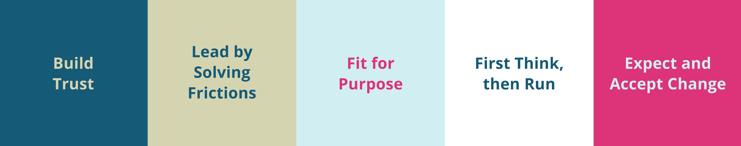 SyncForce values Mention Values in strip, Build Trust, Lead by Solving Frictions, Fit for Purpose, First Think then Run, Expect and Accept Change